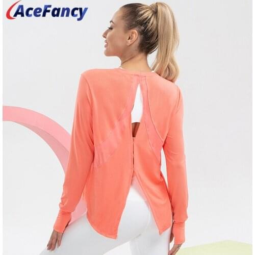 Sport Crew Sweat Workout Shirts Long Sleeve Activewear Absorb Sweat Women Long Sleeve Top 2231 Fitness Top Energy Sports Wear