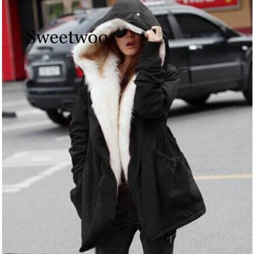 Women Ladies Stylish Fashion Solid Color Cotton Hooded Slim Coat Jacket Winter Warm Casual Parka Thick Overcoat Outwear