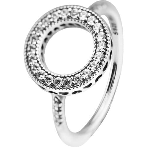 Genuine 925 Sterling Silver Jewelry Hearts of Signature Halo Ring Party Wedding Rings for Women Gift anillos Wholesale