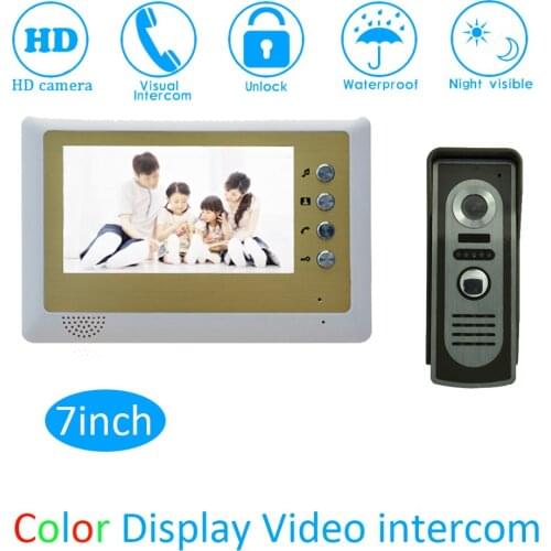 1 Set) Aluminium alloy Monitor Door Access Intercom System HD Camera 7" Video Door Phone Waterproof Doorbell Calling System