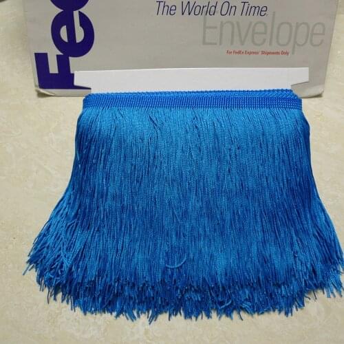10 Meters 15cm 6" Long Aqua Color Latin Dress Tassel Fringe