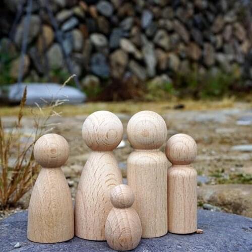 10 PCS Wood Crafts Girls And Boys Diy Handmade Blank Home Decoration Baby Toys Peg Dolls Wooden Crafts For Baby Room