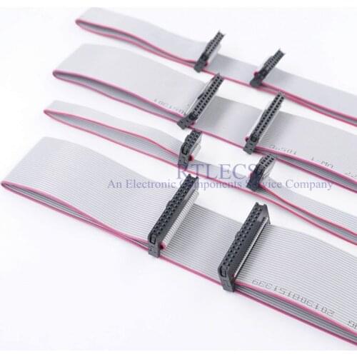 100pcs 2.0 mm IDC Socket Extension Flat Ribbon Cable 40 Pin 80 100 150 200 250 300 400 500 mm Length ISP JTAG DAP AVR Cable