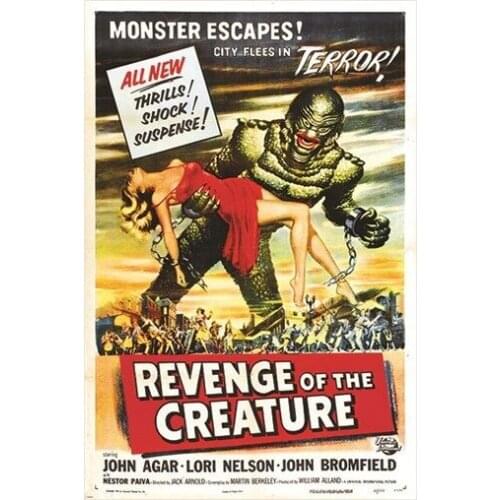 205 revenge of the CREATURE vintage MOVIE terror thrills suspense Silk Poster Wall Art Home Decoration Gift