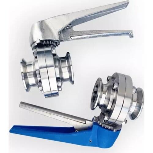 3'' 76mm Pipe OD 3" Tri Clamp Sanitary Butterfly Valve Flow Control Squeeze Trigger Homebrew SUS 304 Stainless Steel
