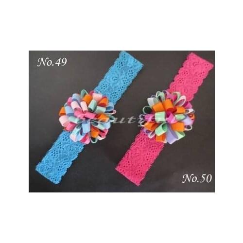50 BLESSING Good Girl Loopy Puffs Ribbon 2.5" Hair Bows Lace Headband 96 No
