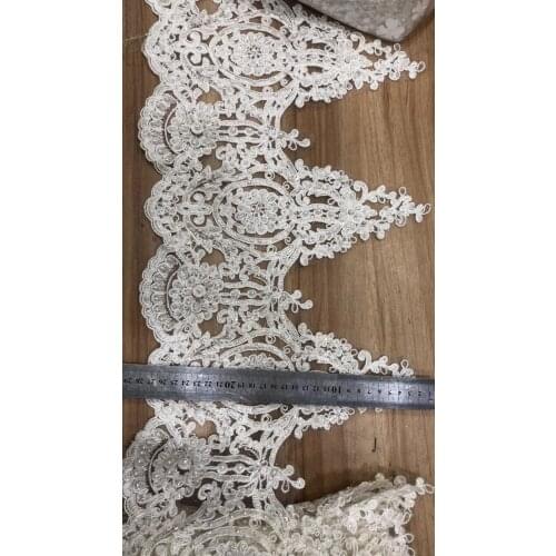 7.5yrds/pcs 28cm luxury high quality beaded embroidery lace trim,wedding dress lace,ball dress lace,XERY0629A
