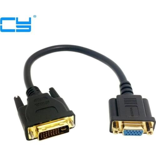 Analog DVI 24+5 Male to VGA Female Monitor Converter adapter Cable 20cm Black dvi vga adapter adaptor