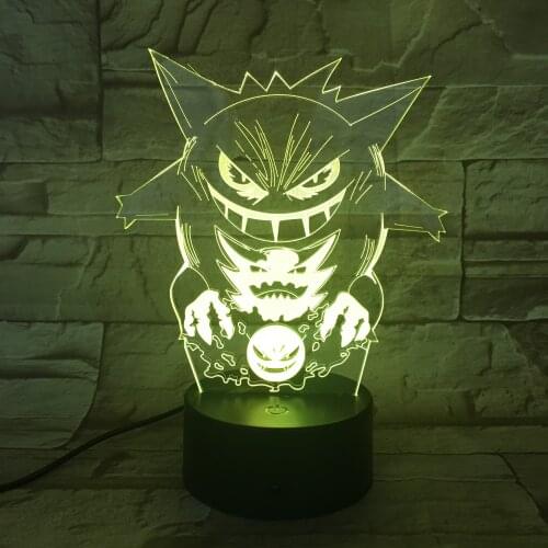 Halloween Acrylic 3D LED Illusion Night Light USB Nightlight Decorative Lamp Desk Room Party Bluetooth Speaker Control Kids Gift