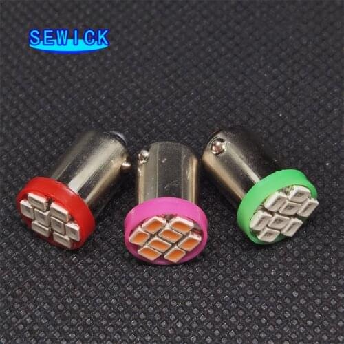 50X Car Auto LED BA9S 8SMD 3020 LED 6523 1895 H6W T4W 8 led smd 1206 Wedge LED Light Bulb Lamp White DC 12V free shipping