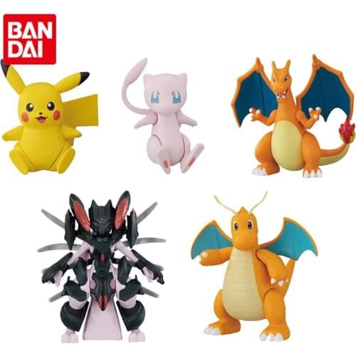 BANDAI Gashapon Pokemon Anime Figures Doll Pikachu Armor Mew Charizard Dragonite Action Figure Collectible Hand-model Toys Gifts