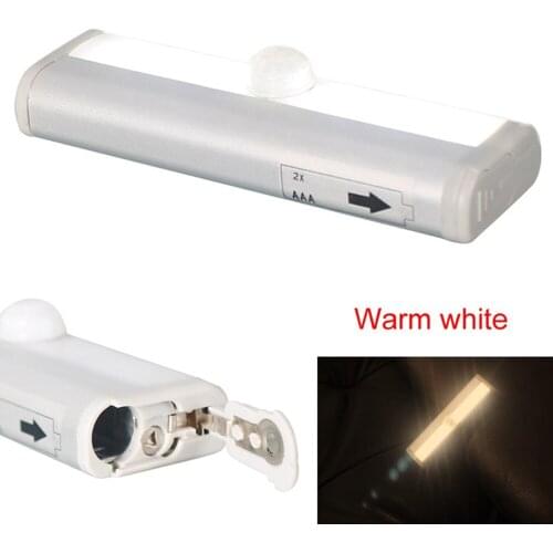 White/Warm USB Portable PIR Body Induction Motion Sensor Lighting Closet Night Battery LED Drawer Wardrobe Night Light Wall Lamp