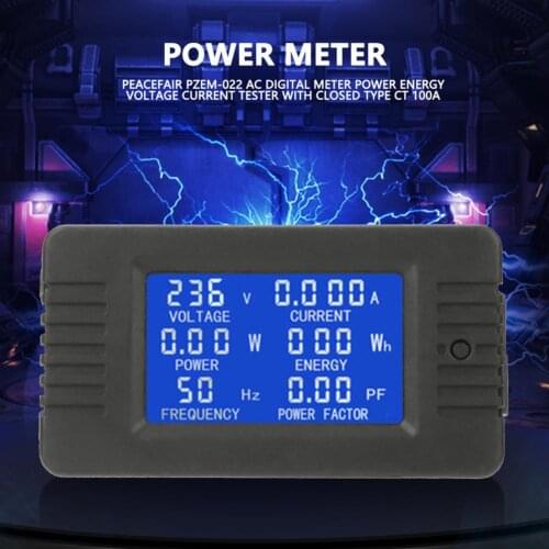 PZEM-022 Digital Ammeter Overload Protection 80-260V AC Voltage Current Energy Meter Household