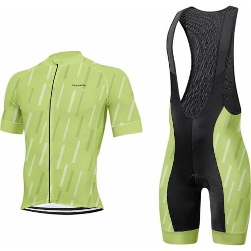 Runchita Mens Cycling Jersey set Short Sleeve Cycling Clothing Breathable Quick-Dry Summer 9D Gel cushion shorts Sportswear