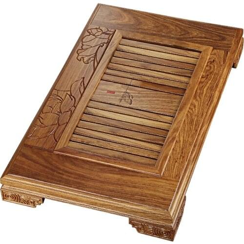 Eco Friendly Tea Tray Water Storage Drain Dry Bubble Vintage Chinese Bamboo Tea Tray Tea Ceremony Bandeja Madera Kitchen Teaware