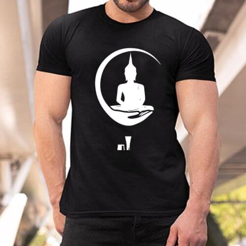 Shakya Muni Buddha Buddhism T Shirt Summer Men Tops Short Sleeve Cotton Man Cotton Tee