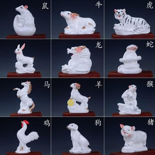 Ceramic reclining ox zodiac signs to attract wealth feng shui rat tiger rabbit dragon snake horse sheep monkey rooster dog