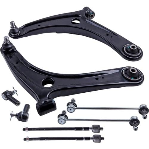 8 Pcs Suspension Kit Front Control Arm Ball Joint Tie Rod Sway Bar Link Steering