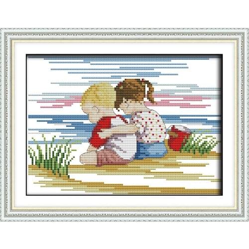 Childhood cross stitch kit food aida 14ct 11ct count print canvas hand sew cross-stitching embroidery DIY handmade needlework