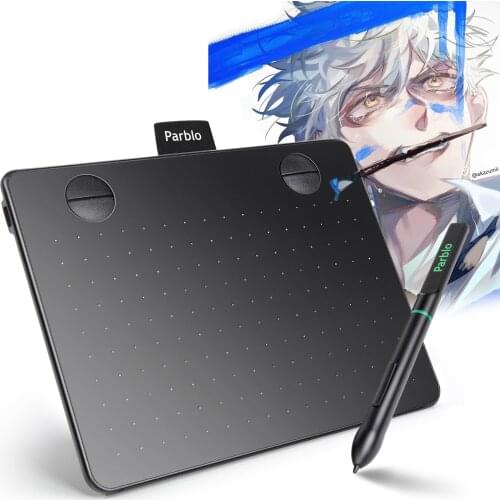 Parblo A640 V2 7.2"x5.9" Signature Art Design Professional Graphics Drawing Tablet with 4 Shortcut Keys 8192 Pen Pressure