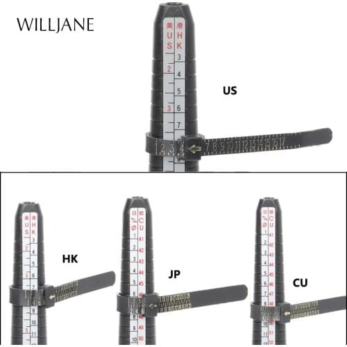 Professional Ring Mandrel Stick Ruler Measurer Jewelry Tools US UK Japan EU HK Finger Gauge Ring Sizer Measuring Size Tool Set