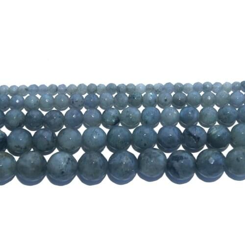 Faceted Natural Stone Gray Labradorite Loose Beads 4 6 8 10 12 MM Pick Size For Jewelry Making Charm DIY Bracelet Necklace