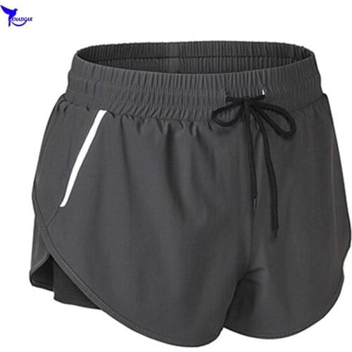 Night Run Quick-Drying 2 In 1 Womens Running Shorts Summer Drawstring Reflective Strip Short Pants Gym Fitness Yoga Tenis Shorts