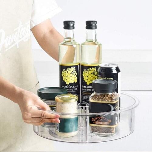 360 Degree Rotating Turntable Spice Storage Container 5 Compartments Kitchen Spice Bottle Organizer For Kitchen