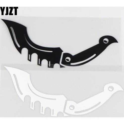 YJZT 6.6CM×16.7CM Dagger Battle Icon Simple Black Style Vinyl Body Decoration Decal Personalized Creative Car Sticker 1C-0049