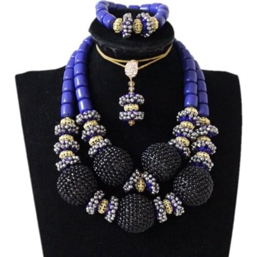 Dudo Store Nigerian Women Party Jewelry African Beads Balls Jewelry Set Wedding Bridal Jewerly Set For Women Free Shipping 2019