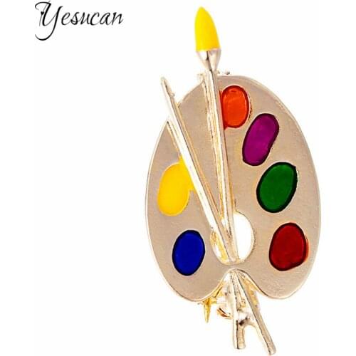 New Colorful Clothing Corsage High-End Oil Drop Palette Personality Brooch for Women Oval Dress Jewelry Accessories Gift