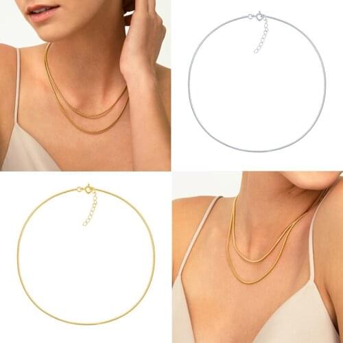 BOAKO Gold Pendant 2021 Trend 925 Sterling Silver Necklace Advanced Simple Feminine Clavicle Chain Party Jewelry Gifts Collares