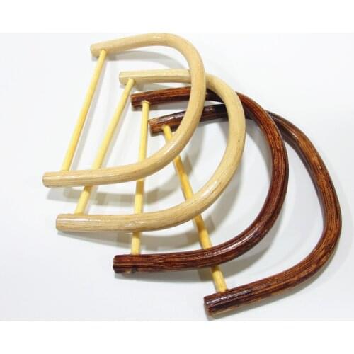 1Pc D Shape Bamboo Handle Handmade Handbag Handles DIY Wood Tote Purse Making 2020 Replacement Bag Parts Accessories anse de sac
