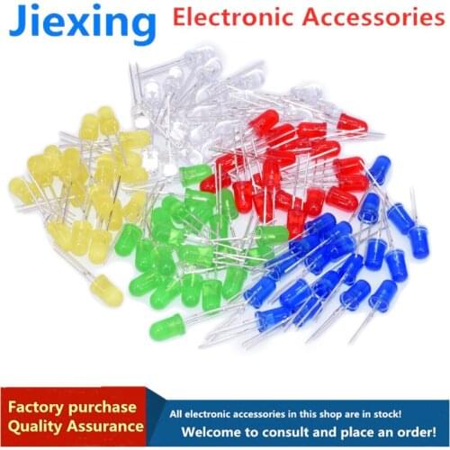 100pcs 3mm5mm light-emitting diode LED bulb F3 F5 red, green, yellow, blue and white straight plug experimental lamp bead compon