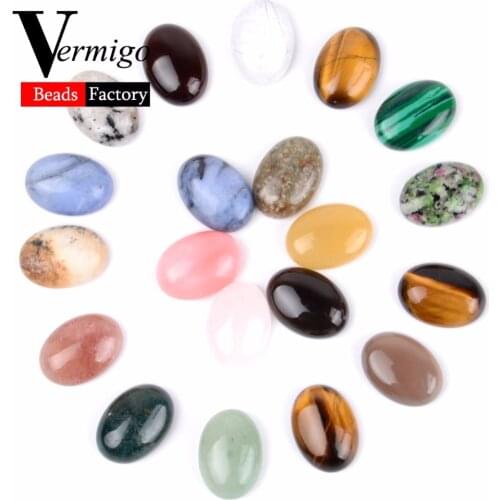 13x18mm Combination Oval CAB Cabochon Natural Stone Beads For Needlework Jewelry Making Diy Ring Earrings Pendant Wholesale