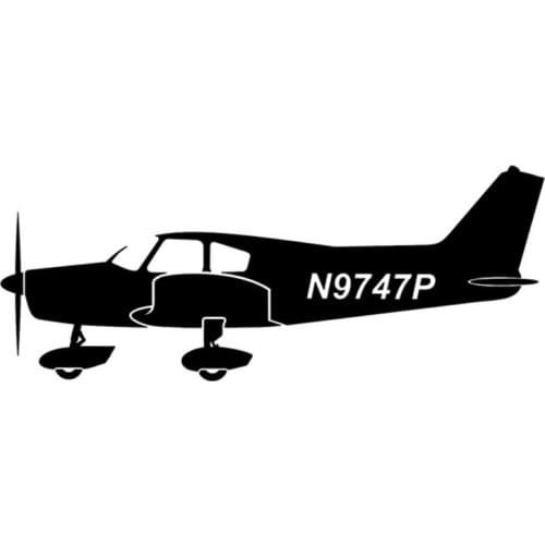 15.3cm*6.1cm Aircraft N9747P Cartoon Vinyl Stickers Decals Decorative Black/Silver S3-4708