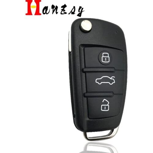 3 Button Car Remote key shell For Audi A2 A3 A4 A6 A6L A8 Q7 TT Folding Flip Key blank Case hard surface Replacement & Blade