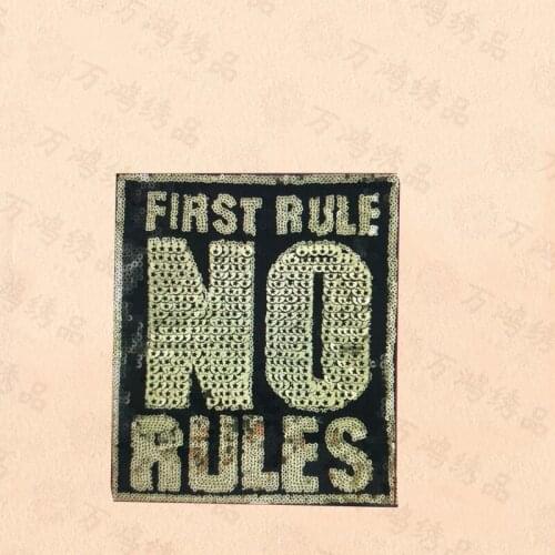 6pcs/lot Large Embroidery Patches Gold Rule Letter Clothing Decoration Accessory Strange Things Diy Iron Heat Transfer Applique