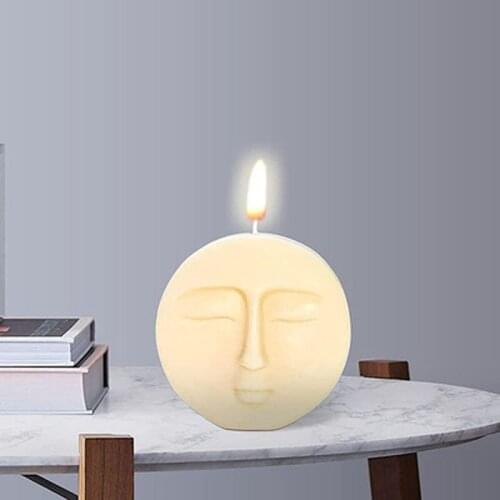 Abstract Human Face Design Candle Mold Vintage Style DIY Fragrance Candle Wax Mould Home Decor Handmade Silicone Molds Gift
