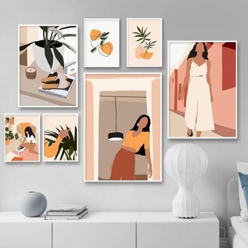 Abstract Fashion Retro Beauty Canvas Picture Decorative Canvas Painting For Living Room Decoration Interior Design