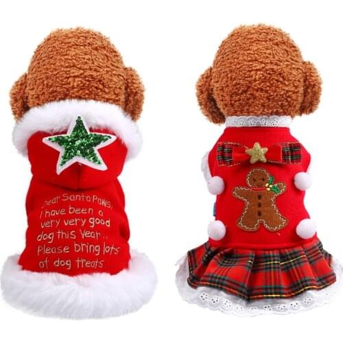New Year Pet Dress for Small Dogs Cats Christmas Puppy Cat Clothes Skirt Shih Tzu Yorkshire Dresses Pet Costume Ropa para perro