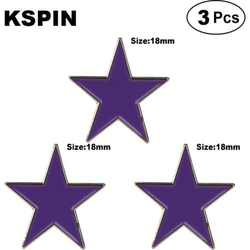 Purple Star Lapel Pin Brooches Pins Flag badge Brooch Badges