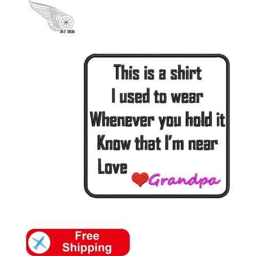 This is a Shirt I Used to Wear Tags Embroidery Patches Iron on Badges for Clothing DIY Accessories Customized Family Design