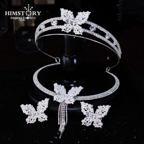 HIMSTORY Fairy Beauty Pearl Butterfly Headband Princess Diadem Crown Headdress Wedding Party Headband Accessories