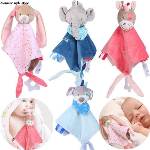 0-12 Months Soft Stuffed Animals Teether Sleeping Toy Baby Comforter Toy Doll Plush Animal Toys Baby Appease Towel Plush Toys