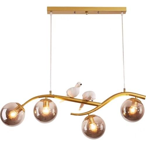 Creative Led Restaurant Chandelier Personality Golden Black Iron Lovely Pigeon Living Room Bedroom Bar Decoration Chandelier