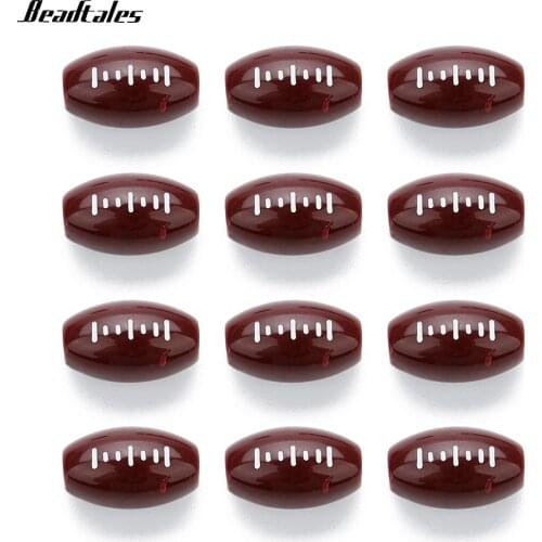 Beadtales 50pcs/lot Acrylic Sport Balls Beads Football Spacer Round Beads With 4mm Hole for DIY Charm Bracelets Jewelry Making