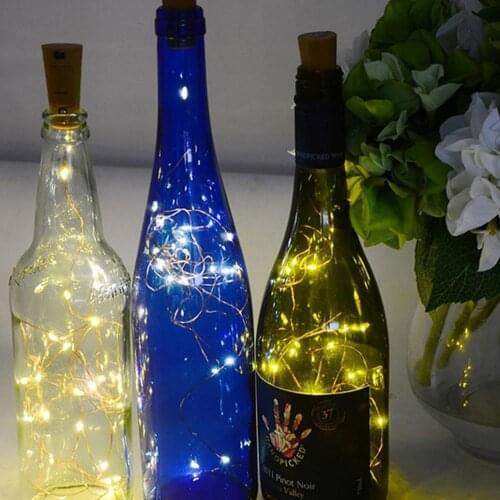 2M 20 LEDs Strips Stopper Wine Bottle Lamp RGB LED Strip Night Light Party Home Wedding Decoration Lamp String Copper Wire Lamp