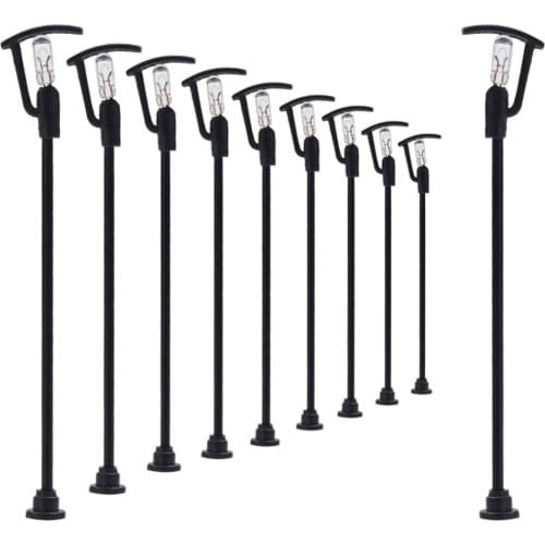 LNH29 10pcs Model Railway Lamppost lamps Street Lights HO OO TT Scale NEW