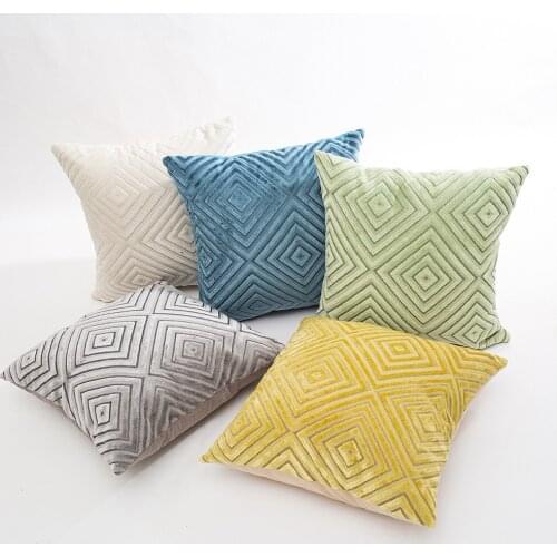 Linen Flocking Pillow Cover Home Decoration Accessories Simple Sofa Waist Throw Cushion Home Decor Cushion Case дакимакура